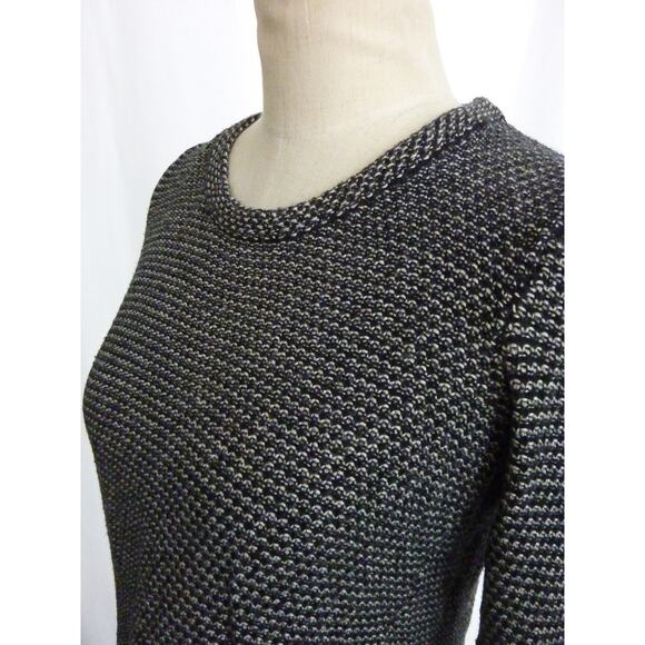 Madewell Black White Sweater Knit Top XS Dotweave Slouchy Pullover Riverside - Picture 4 of 6